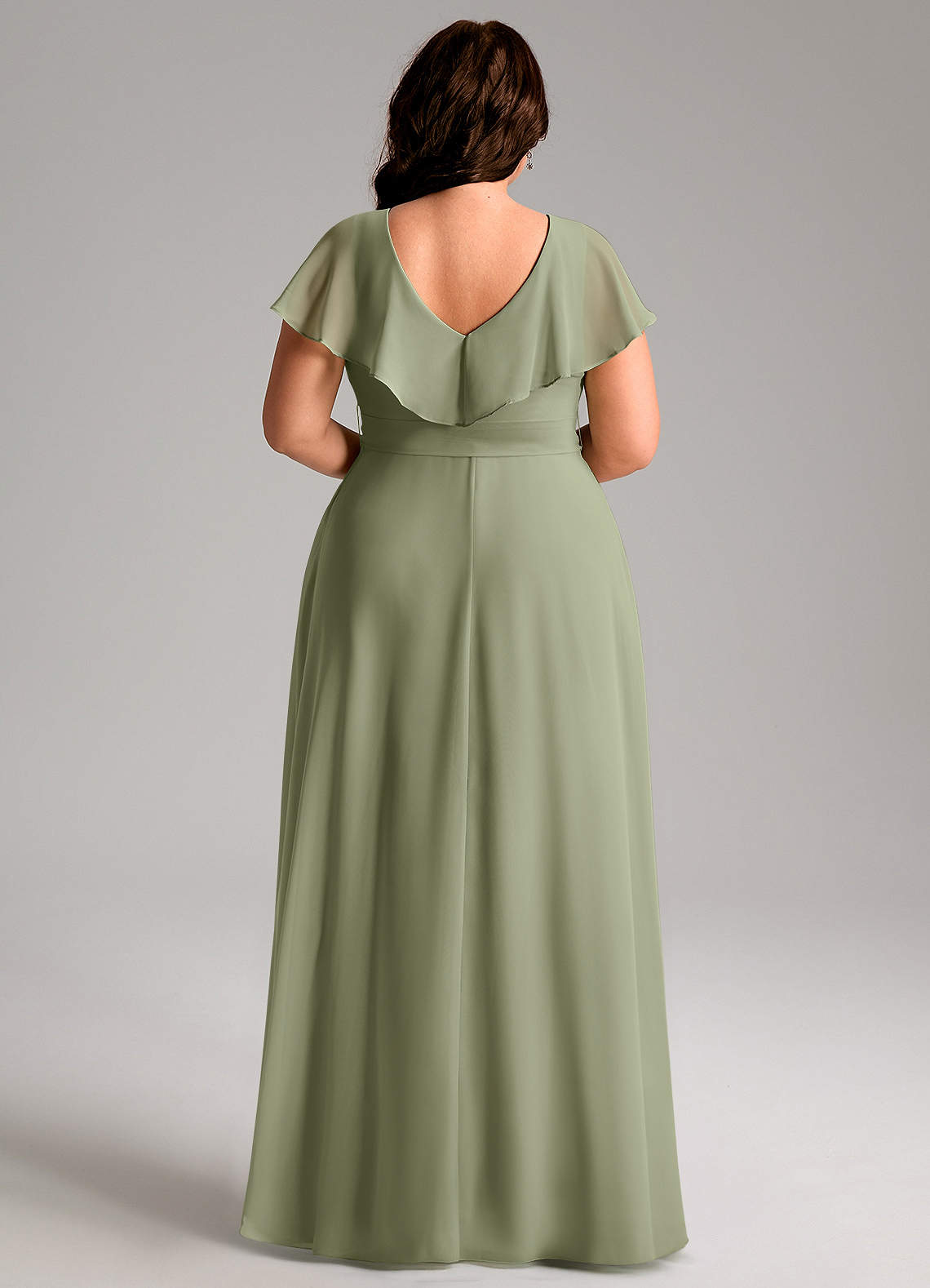 Azazie Lainey Bridesmaid Dresses Pistachio A-Line with Pockets Chiffon Dress image8