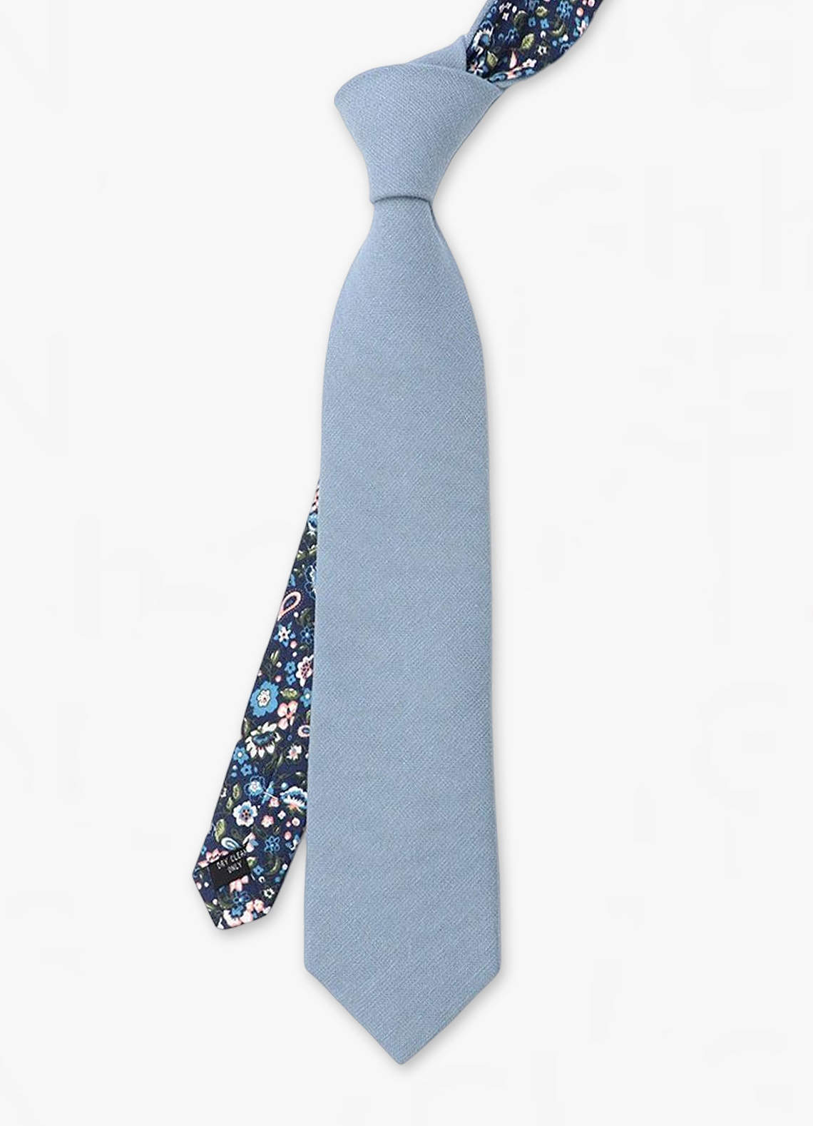 front Corbata delgada de dos lados de algodón suave para padrinos de boda