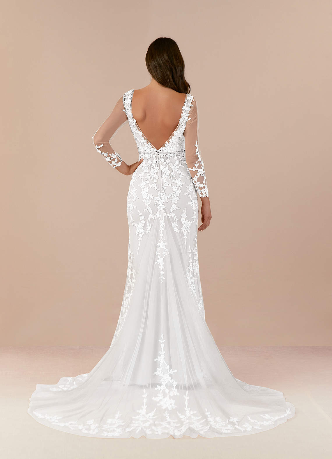 Diamond White Azazie Indira Mermaid Sequins Tulle Chapel Train Dress ...