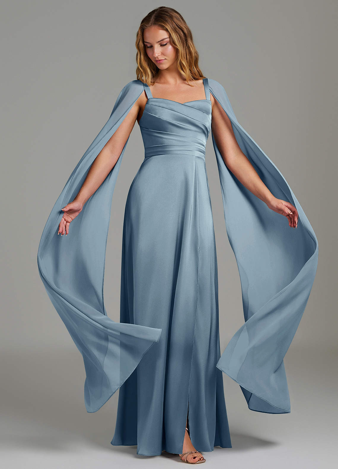 dusty blue convertible dress Azazie Niveah The Starry Night Dress. MEHENDI waist:32 Comes with Free matching