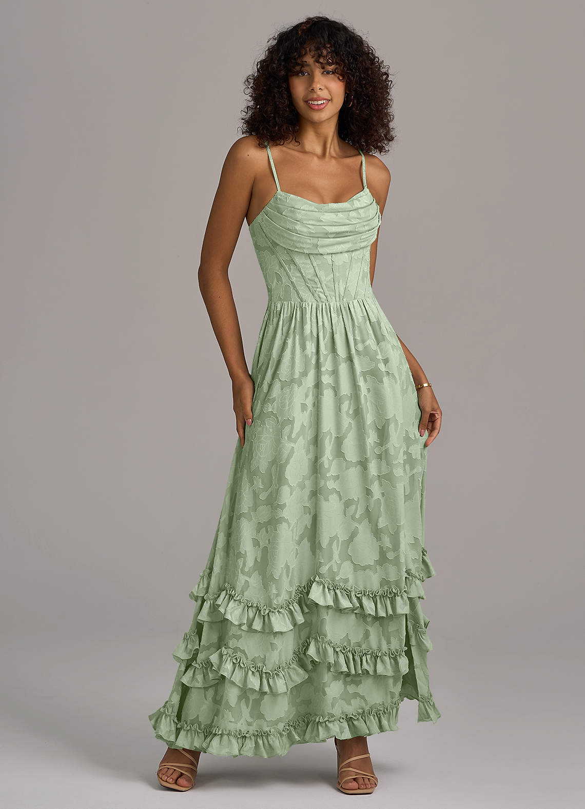 green emerald velvet dress Ever-Pretty Floral Halter Neck Chiffon Backless Bridesmaid Dress with Pleated