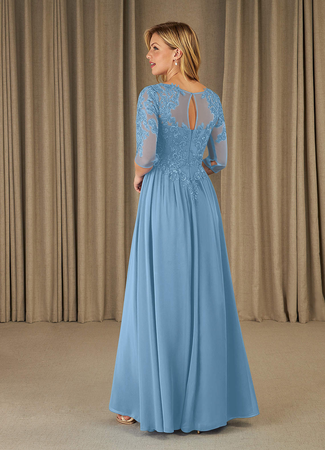 royal blue prom dress near me Deep V-neck Long Satin Royal Blue Evening Dresses main image 1