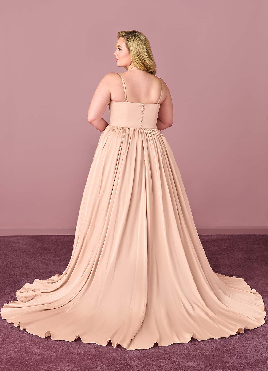 Barbie ♥ Azazie Trouwjurken Jurk van Stretch Satijn met Baljurk Sweetheart Halslijn Engelse Roos image8