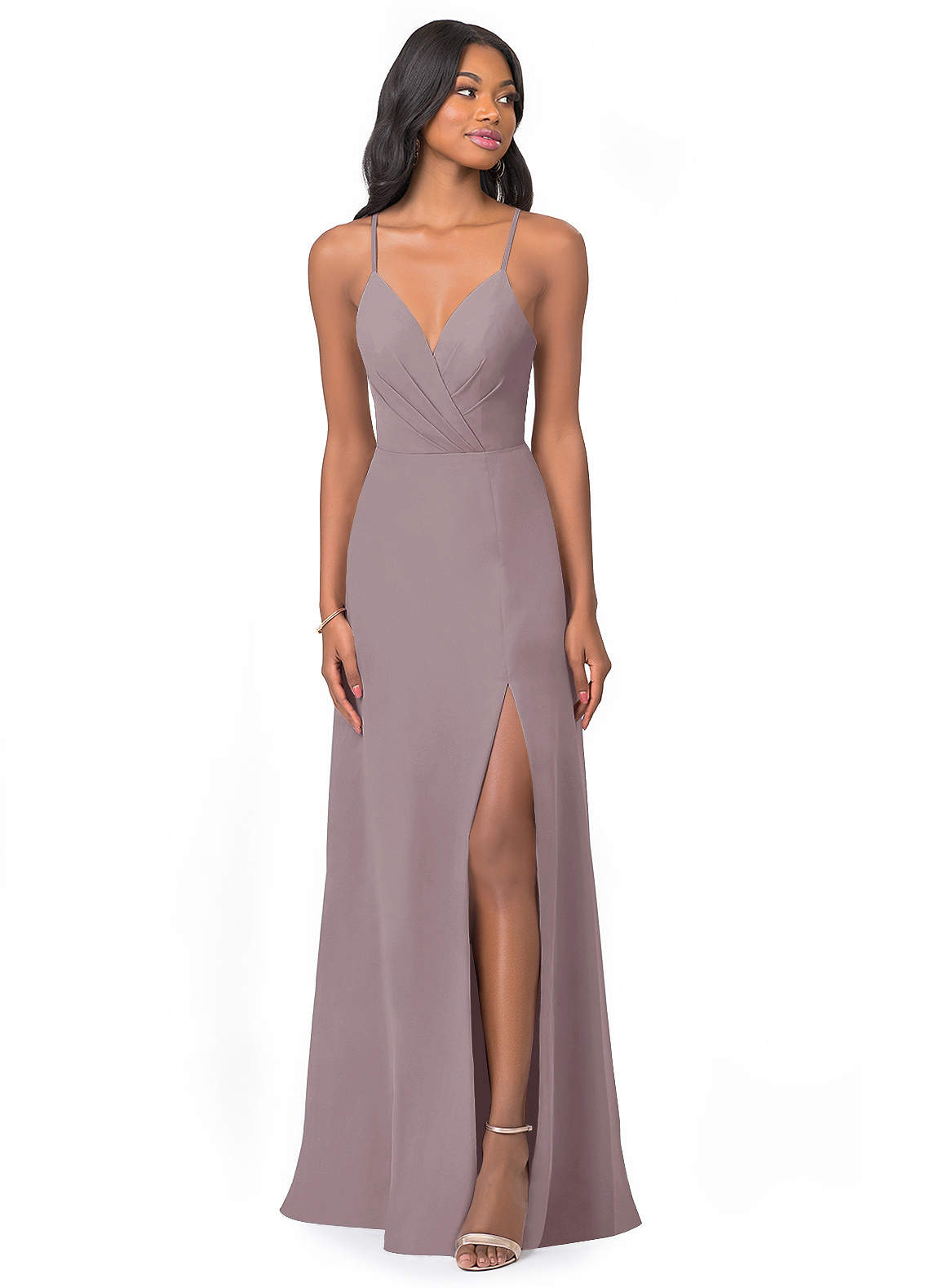 Azazie Everleigh Bridesmaid Dresses Dusk A-Line Sweetheart Pleated Chiffon Dress image1