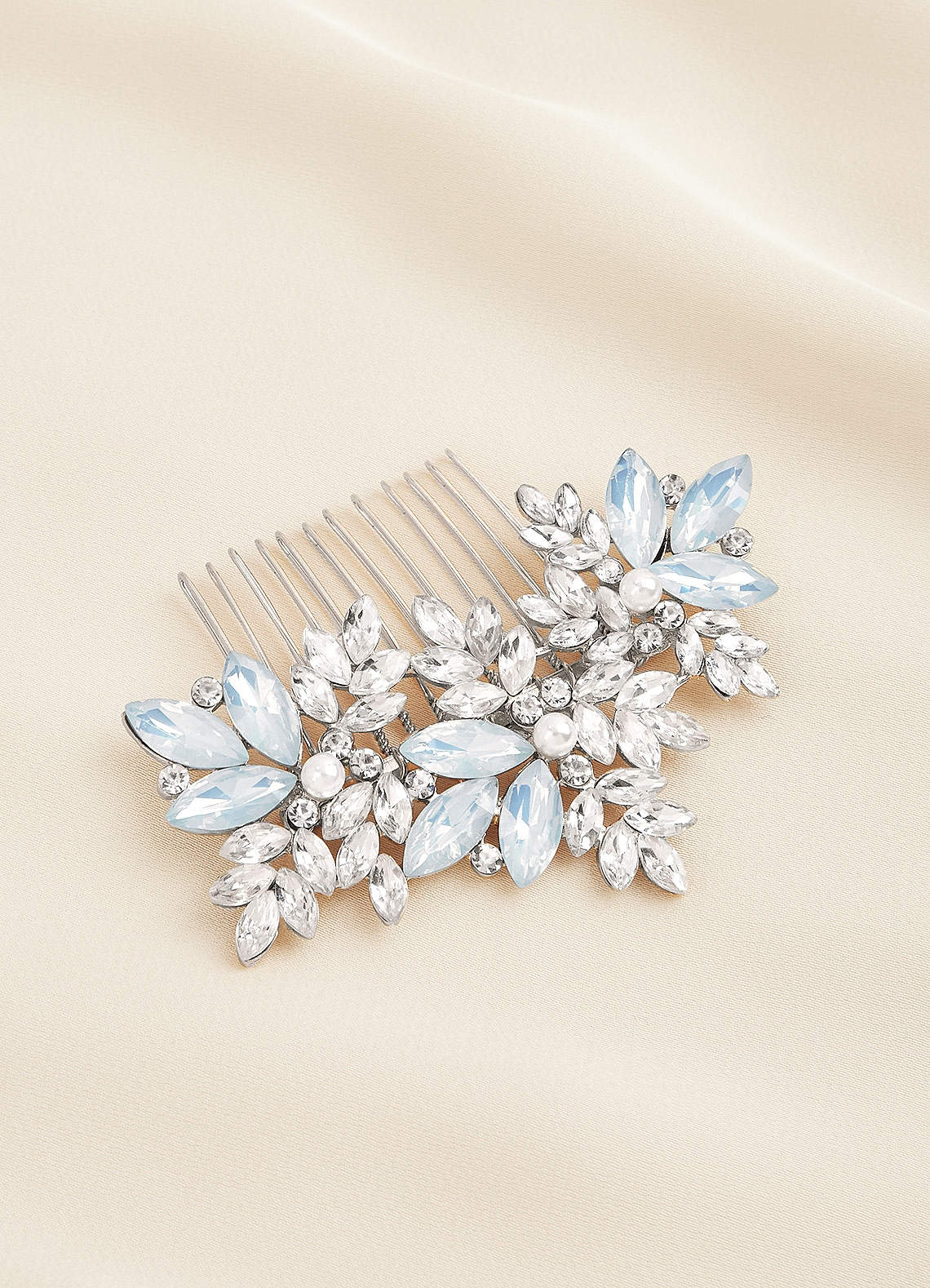 Crystal Pearl Floral Comb | Azazie