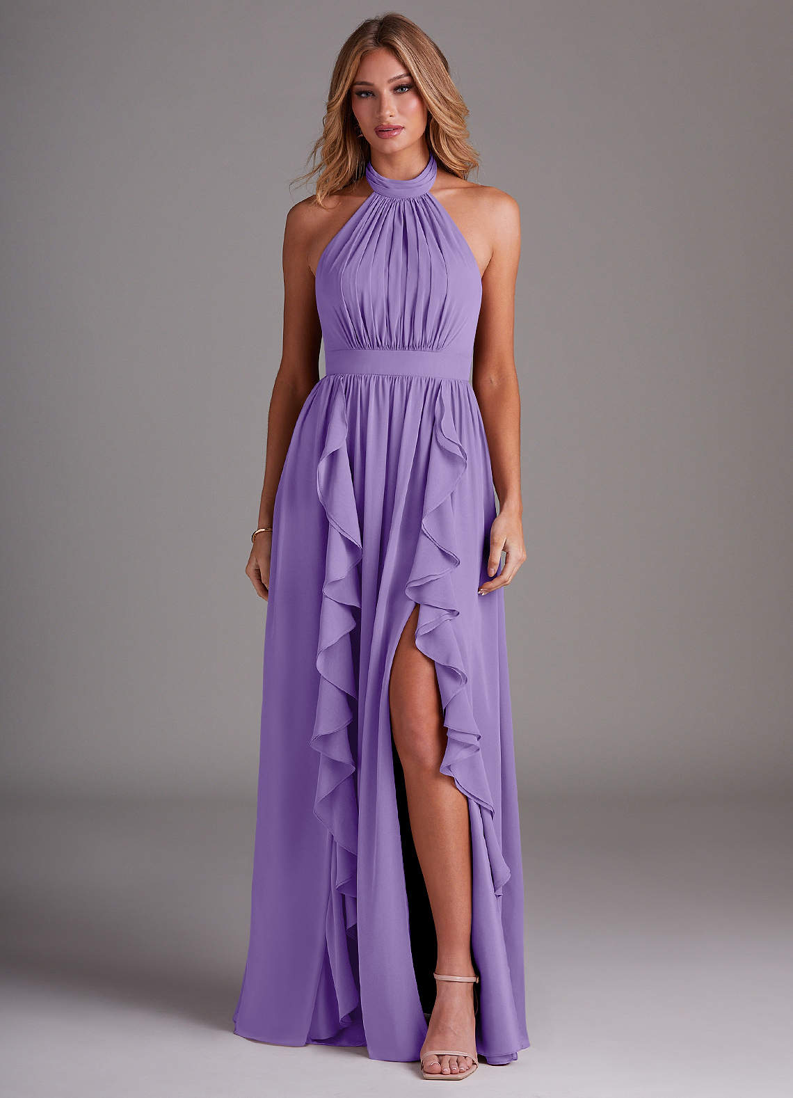 Azazie Avary Bridesmaid Dresses Tahiti A-Line Pleated Chiffon Dress image1