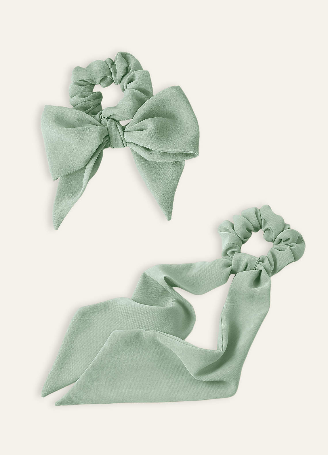 front Matching Color Chiffon Multiway Hair Scarf Scrunchie Set