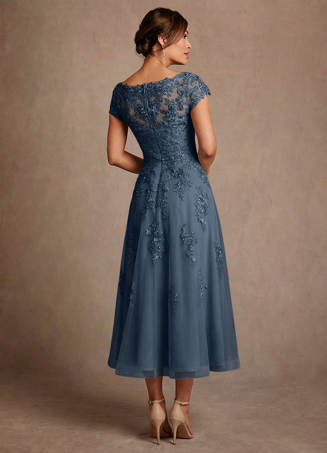Azazie Jolanda Mother of the Bride Dresses Neptune A-Line Lace Dress image1
