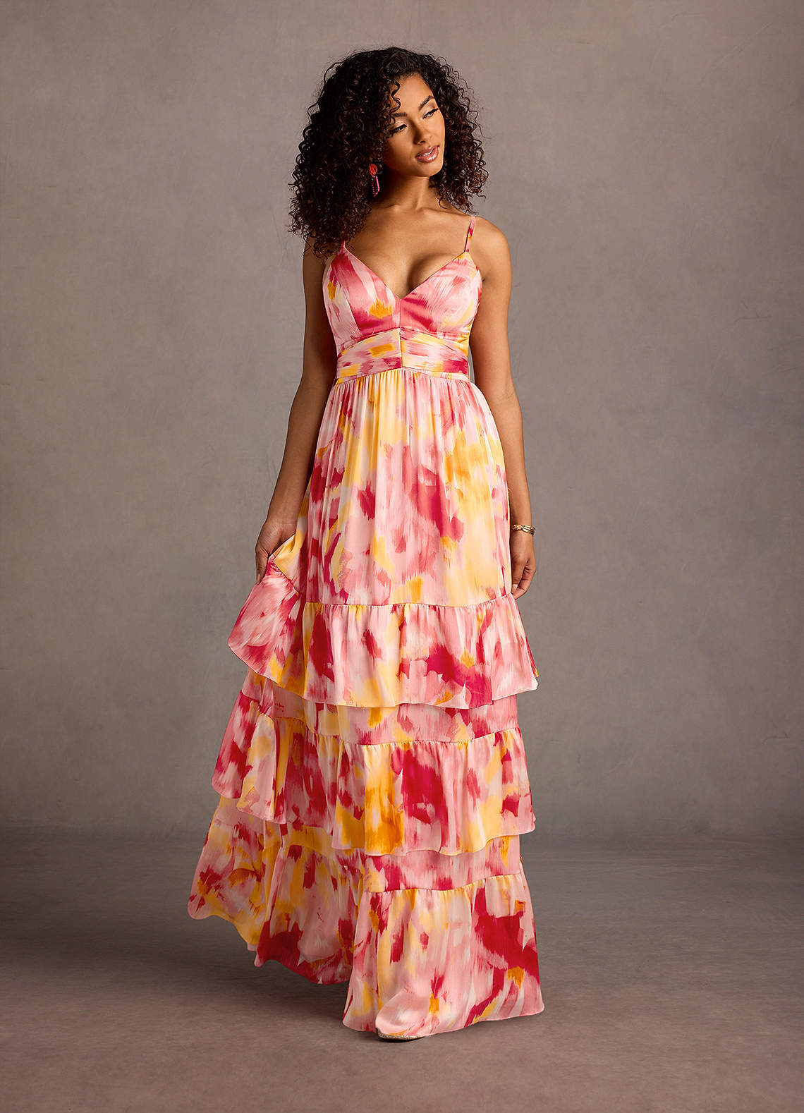 Lela Pink Sunset Print Maxi Dress Atelier Dresses | Azazie