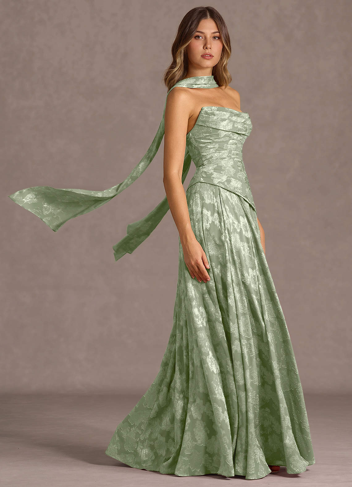 Gabriela Light Green Maxi Dress | Azazie