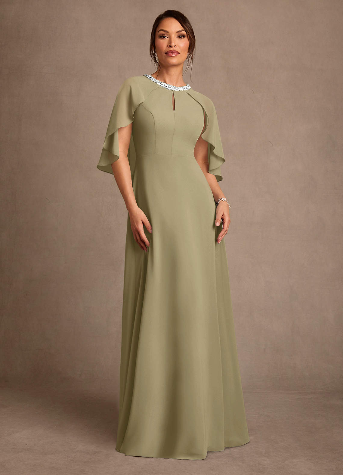 beaded chiffon bridesmaid dresses Chiffon One-Shoulder Bridesmaid Dress with narrow sparkling waist belt main image 0