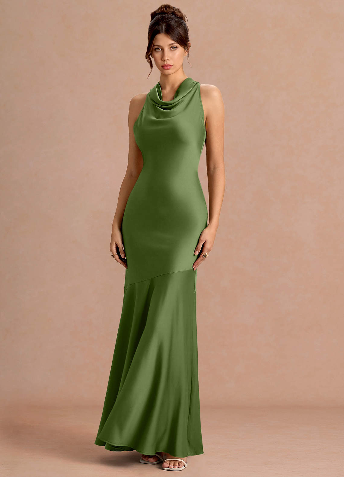 Tinley Olive Green Maxi Dress | Azazie