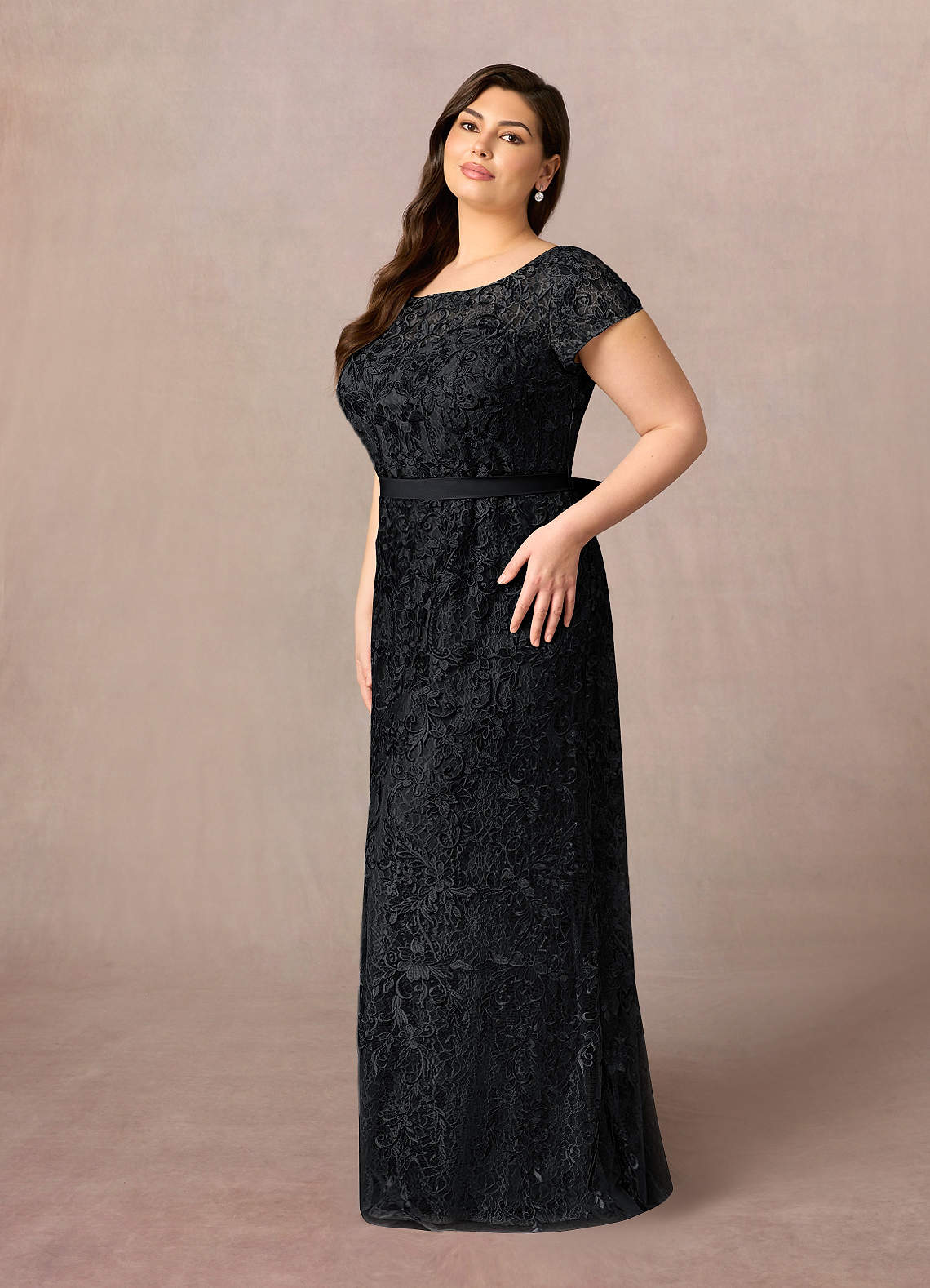 Azazie Dorit Black Sheath Scoop Lace Dress Ready to Ship | Azazie
