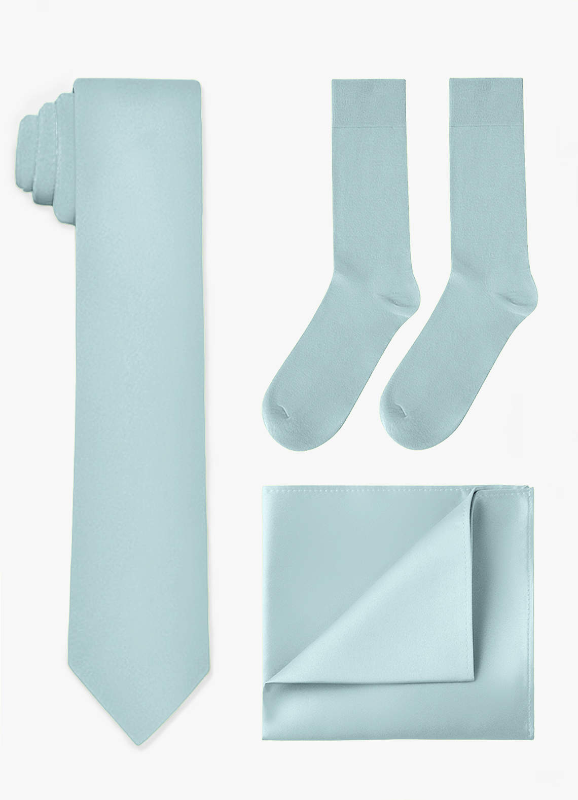 front Matching Skinny Tie & Pocket Square & Socks Set