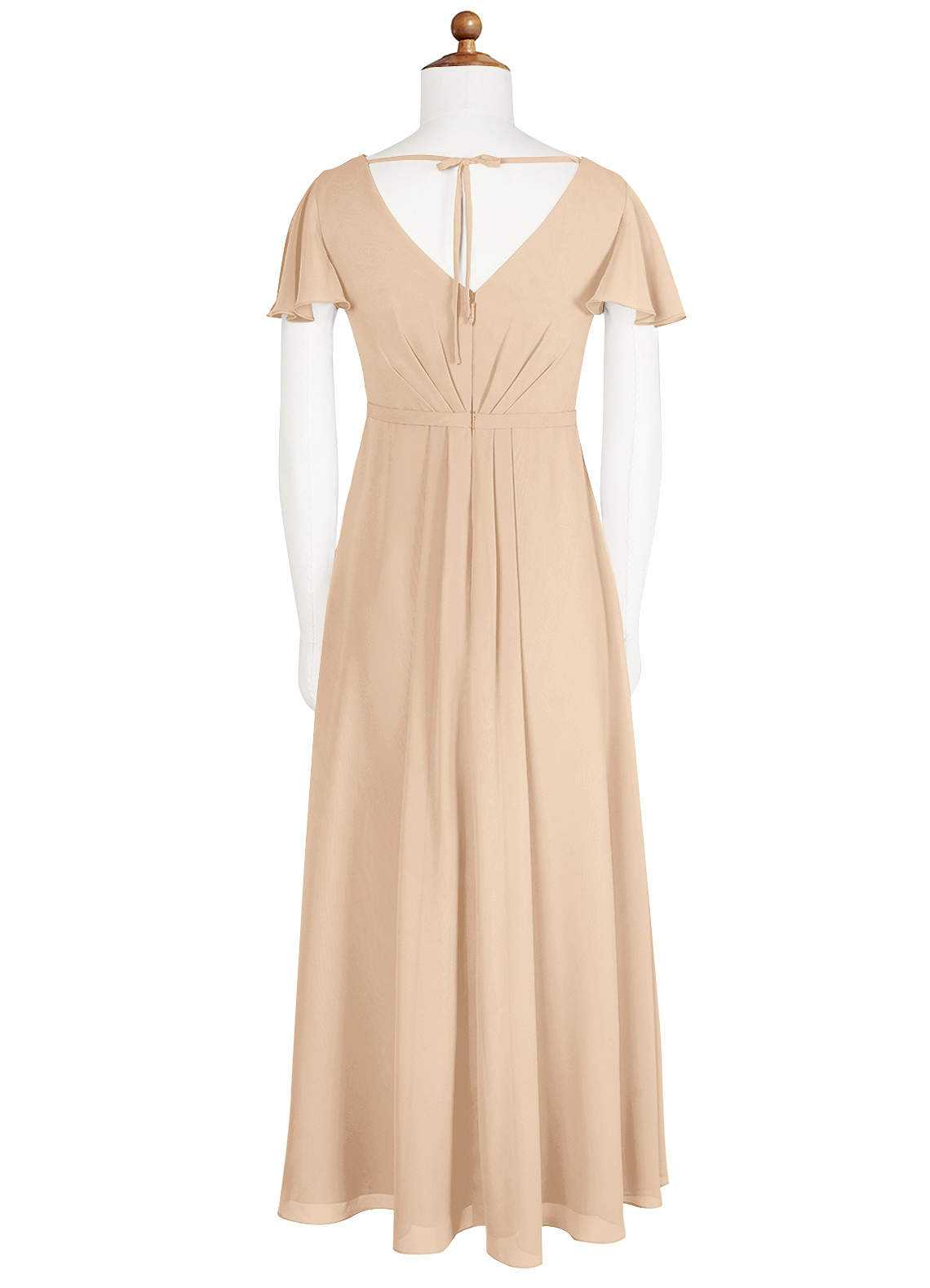 Flutter sleeve crinkle chiffon bridesmaid clearance dress