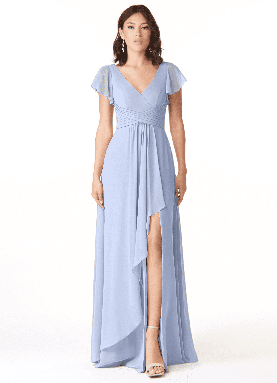 Azazie Omari Bridesmaid Dresses Ice A-Line Chiffon Dress image1