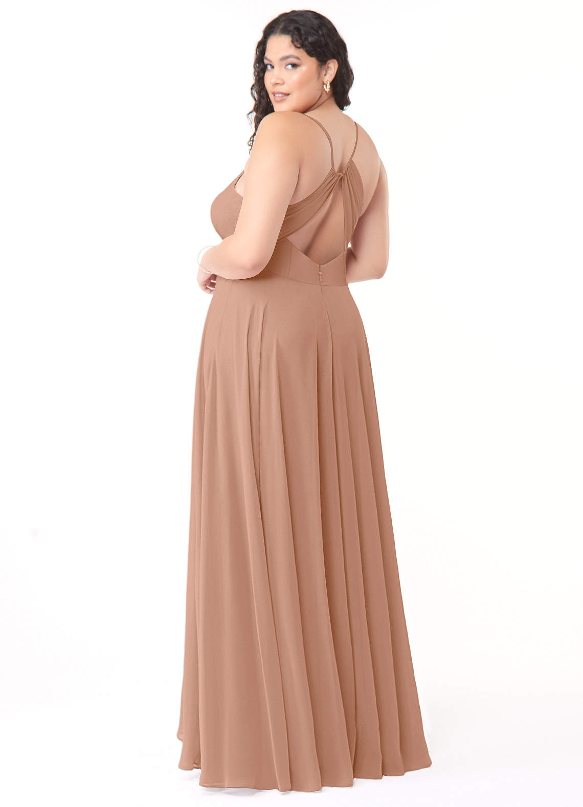 Azazie Avelina Champagne Rose Chiffon Bridesmaid Dresses | Azazie