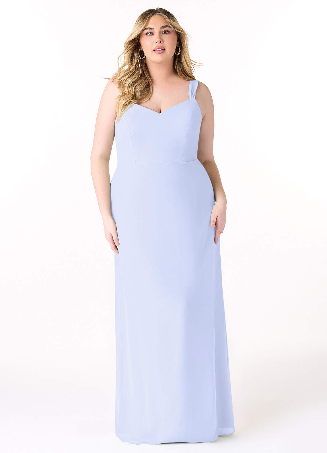 blue dress for baby girl Crew Neck Delicate Chiffon Plus Size Bridesmaid Dresses, Grape main image 0