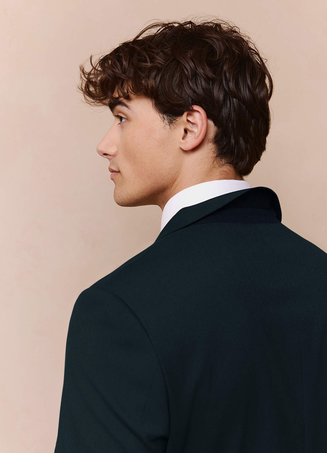 front Savile Dark Green Wool Blend Suit