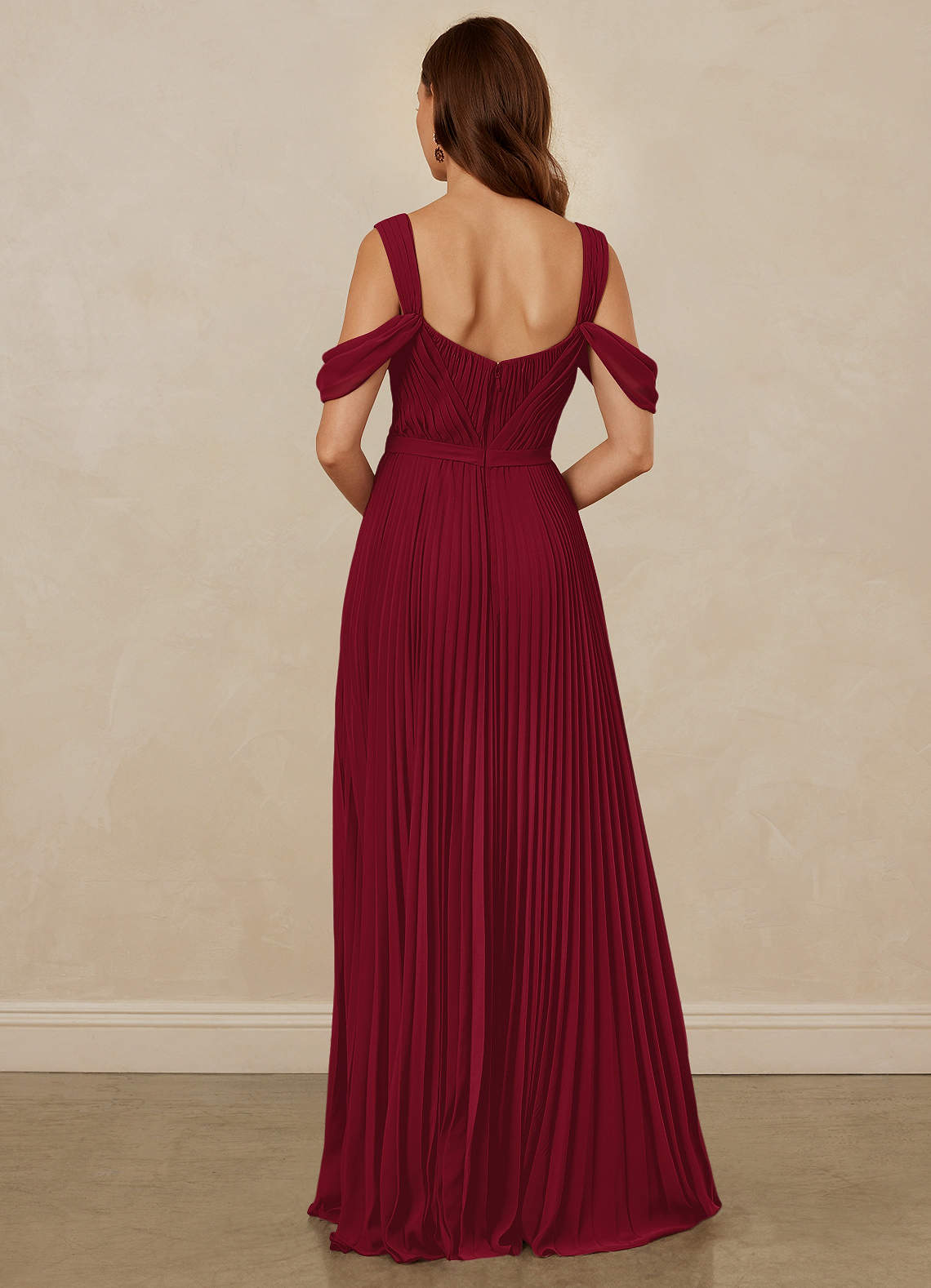 Christian Siriano Bridal for Azazie A Line Princess Sweetheart Floor Length Chiffon Bridesmaid Dresses Burgundy