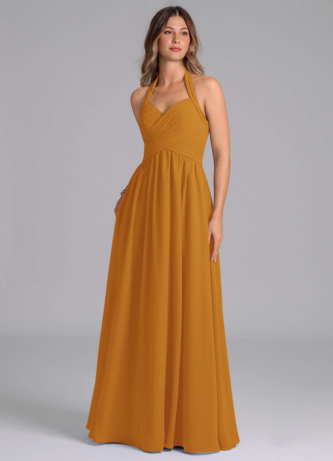 Azazie Darlyn Brudtärnklänningar Klänning av A-Linje i Chiffong Sweetheart halsringning Knäck image1