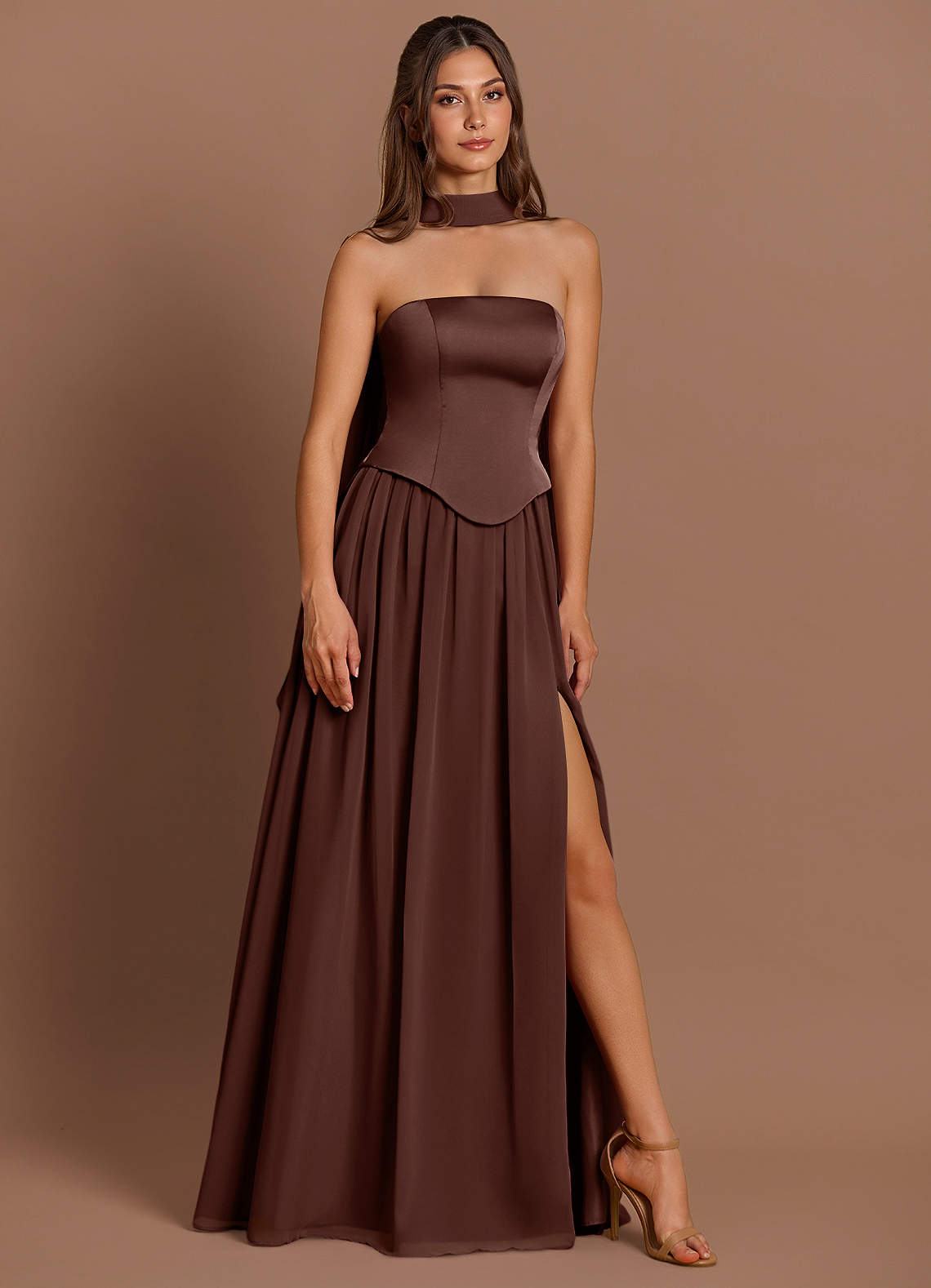 Cadence Mocha Coco Maxi Dress Ready to Ship | Azazie