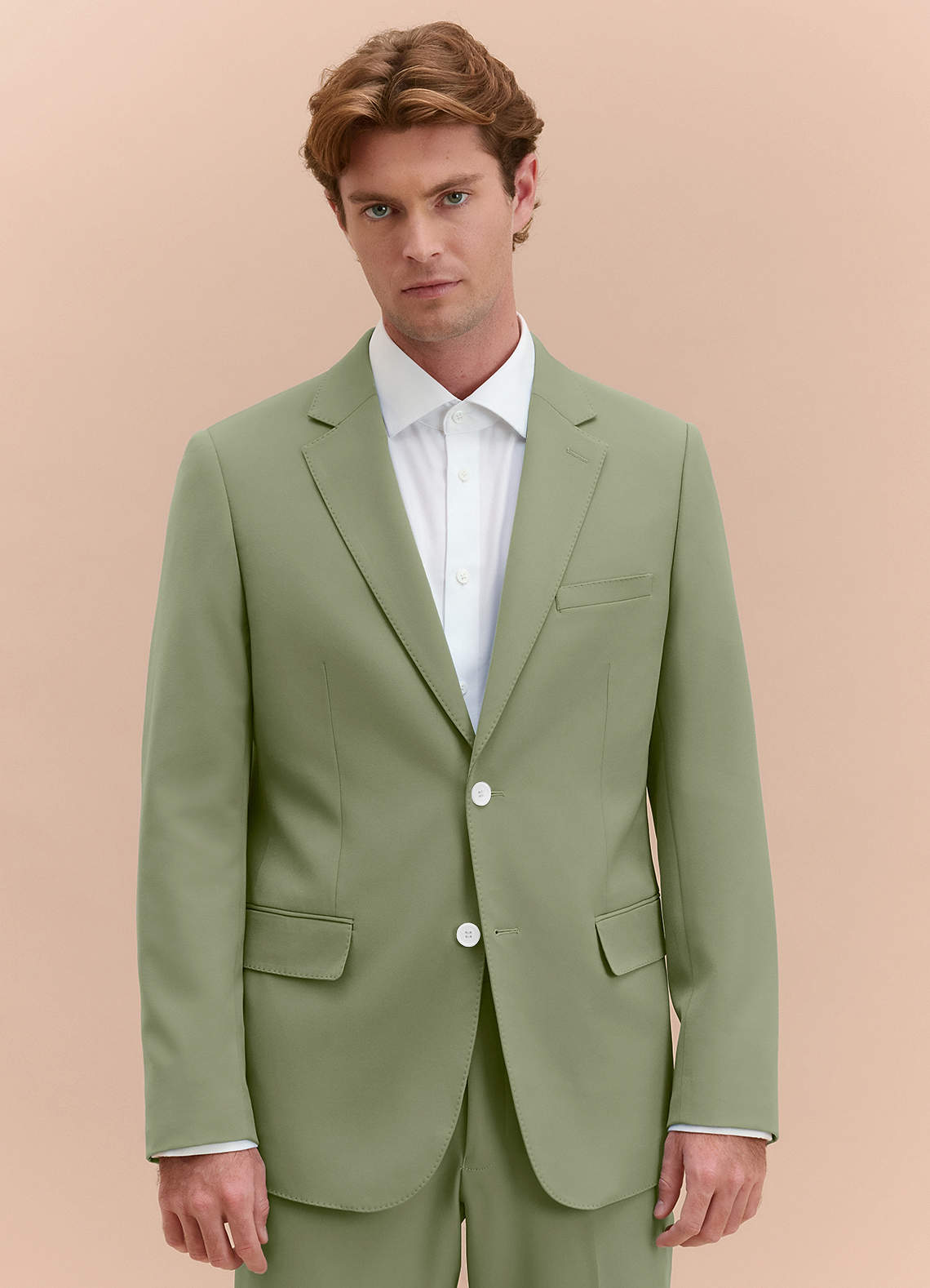 James Pistachio Structured Stretch Suit Jacket | Slim Regular Suit 