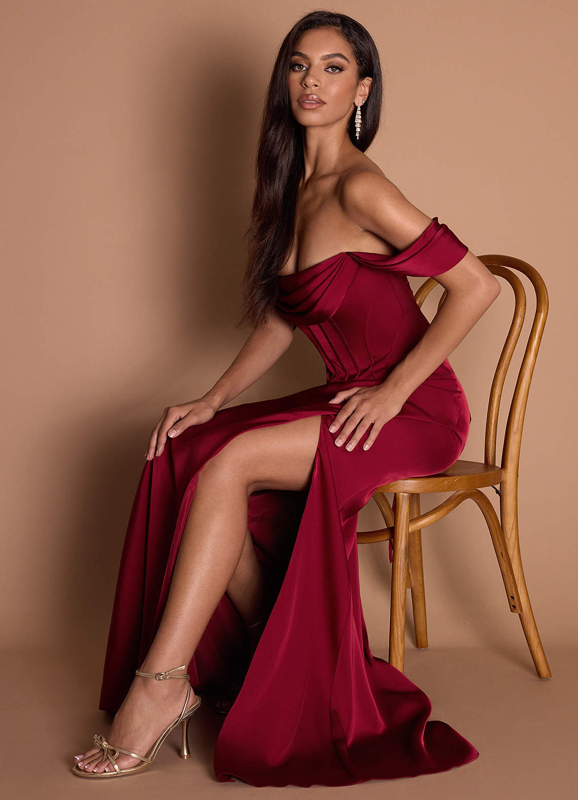 Maxi jurk Reese Robijn Rood image9