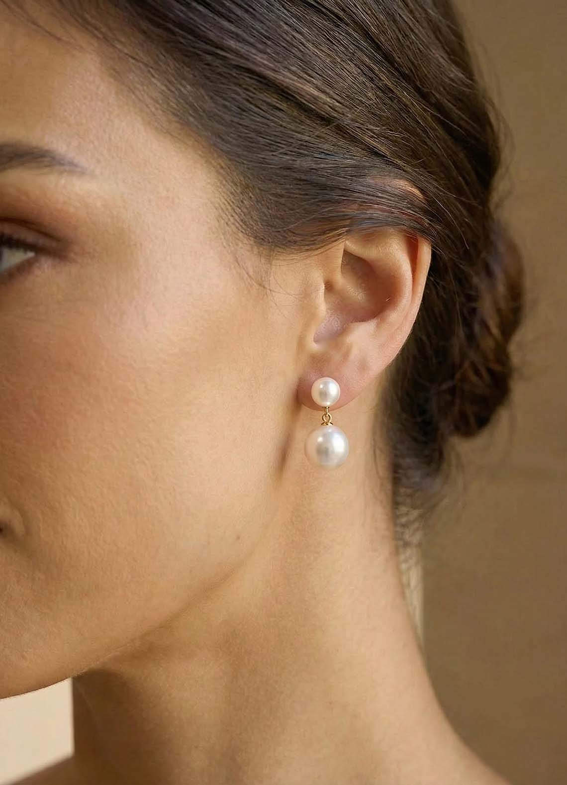 front Pearl Fringe Earrings