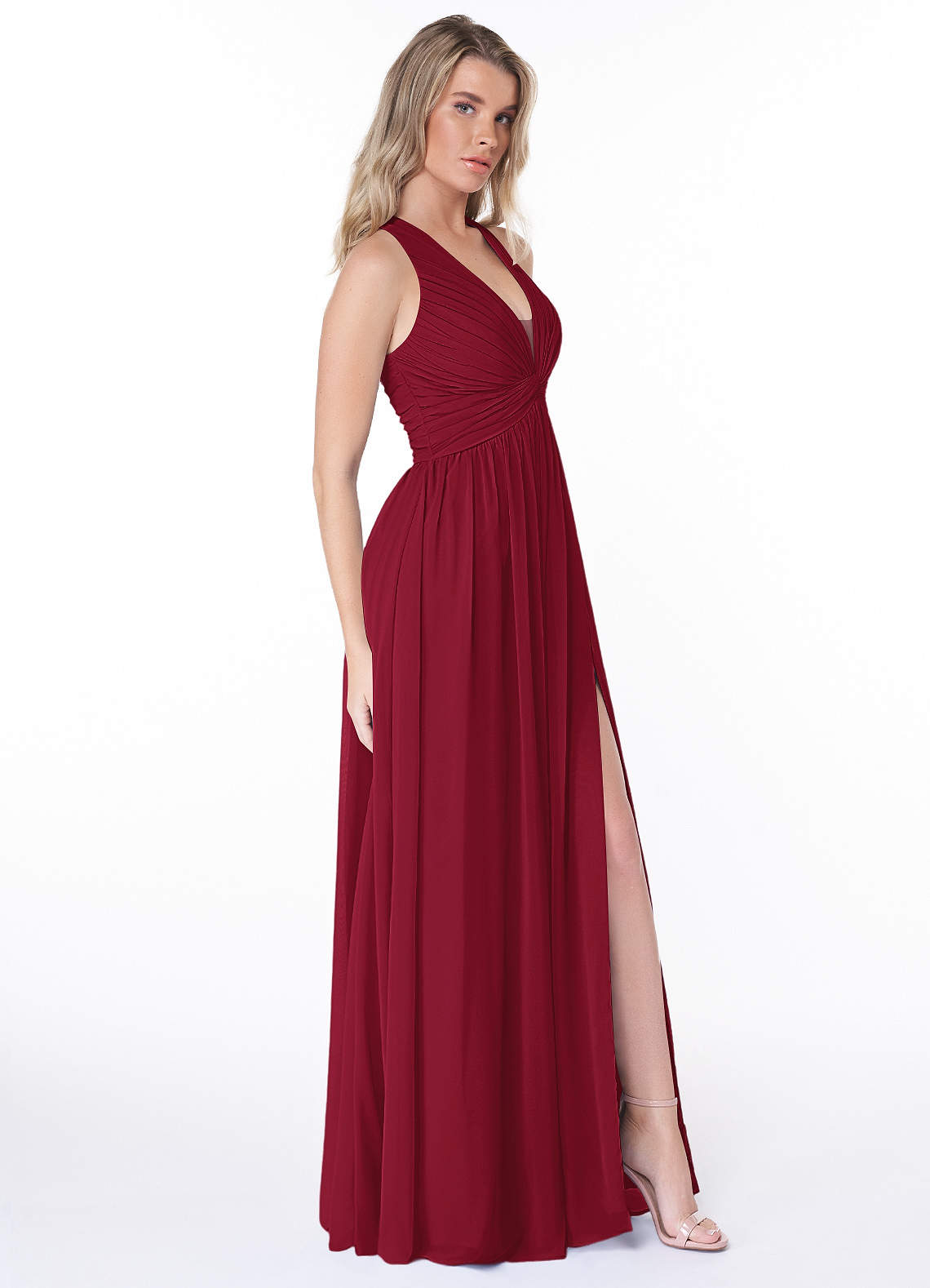 Azazie Jaclyn Burgundy Chiffon Bridesmaid Dresses