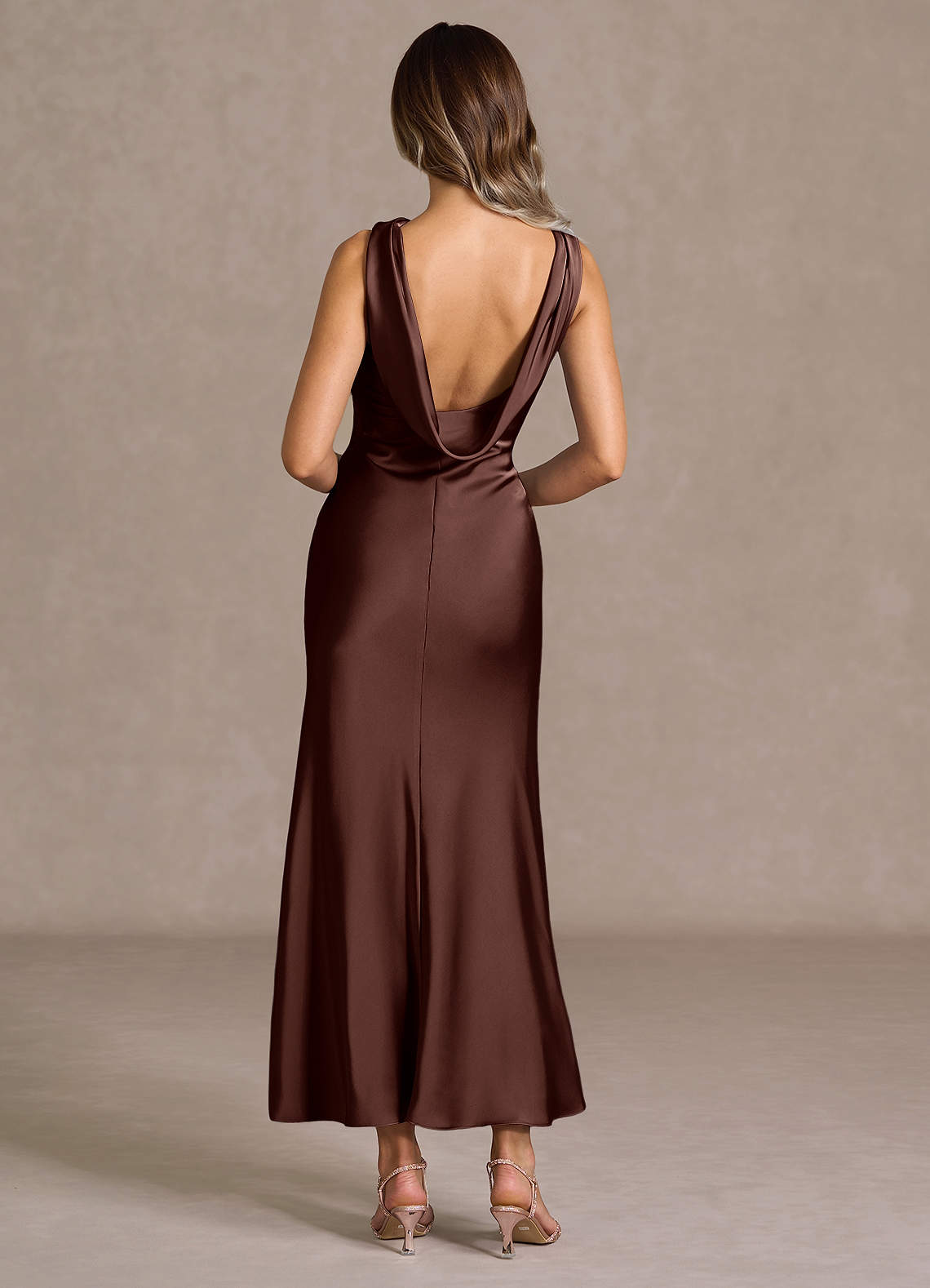 coco bridesmaid dresses Cyanee Mocha Maxi Dress and modern wedding parties.
