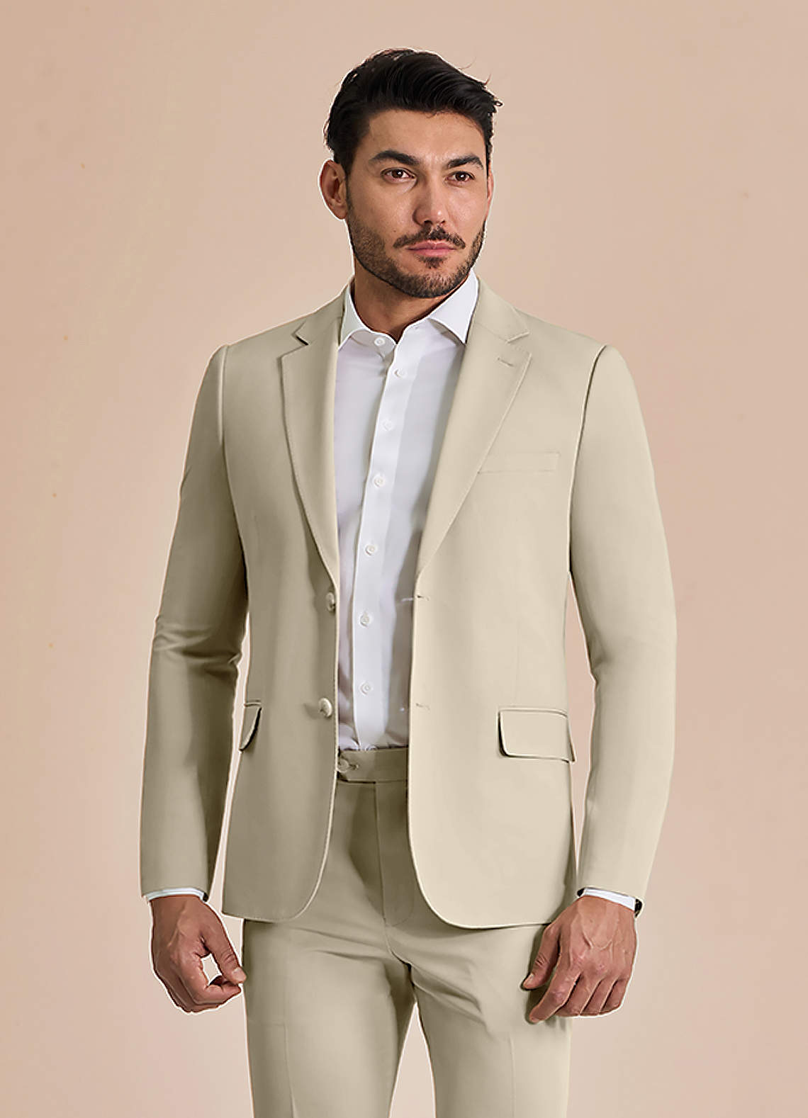 front William Tan Comfort Blend  Suit Jacket