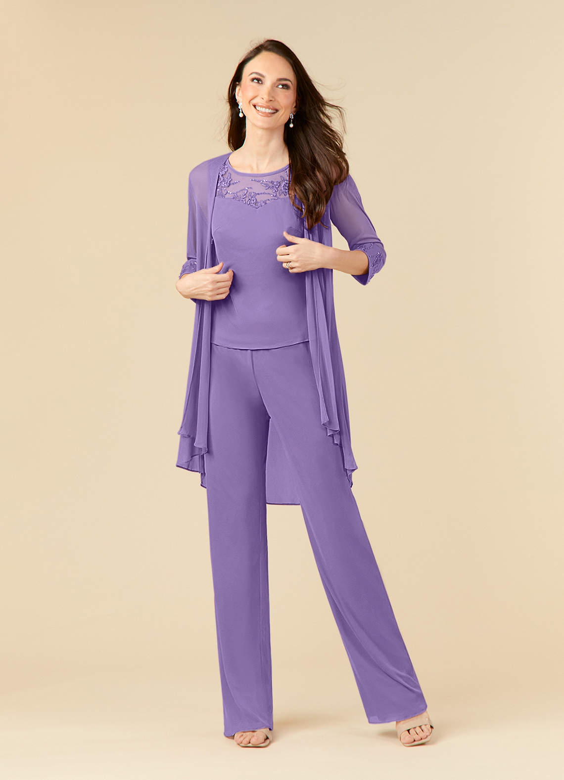 Azazie Frances Mother of the Bride Dresses Tahiti Jumpsuit/Pantsuit Scoop Mesh Dress image1