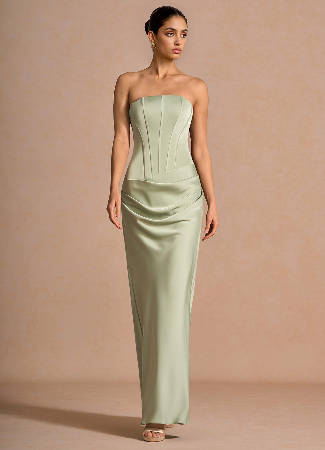 light green two piece prom dress Jorelia Set Ready to Ship light green prom dress