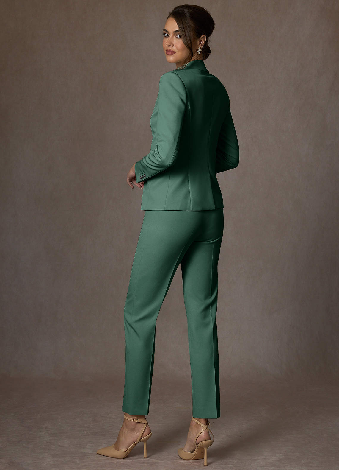 front Whitney Eucalyptus Structured Stretch Blazer