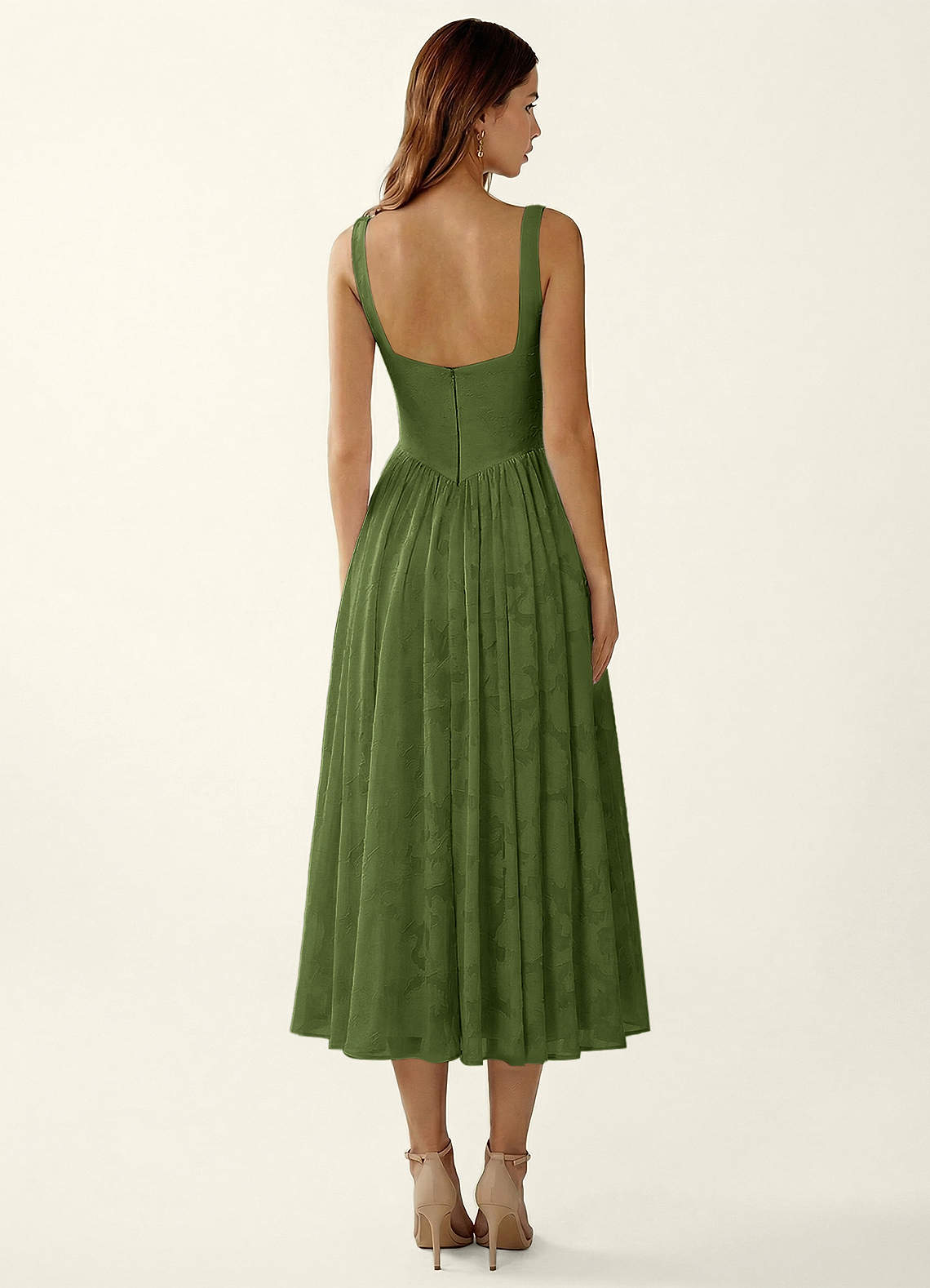 olive green graduation dress Azazie Plus Size 2026 Corset Lace A-Line Prom Dress Olive Gown