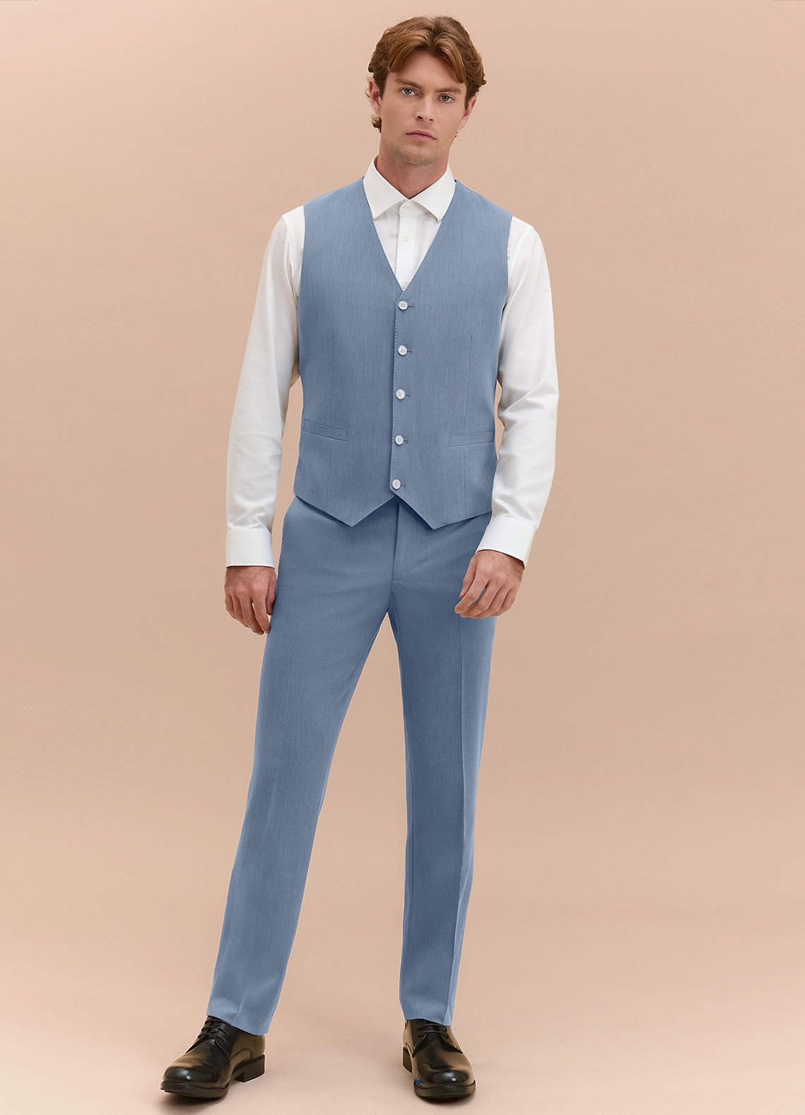 トップス YASHIKI Kusamoe Vest(PALE BLUE) William Dusty Blue Comfort Blend Suit Vest | Classic Regular Suit