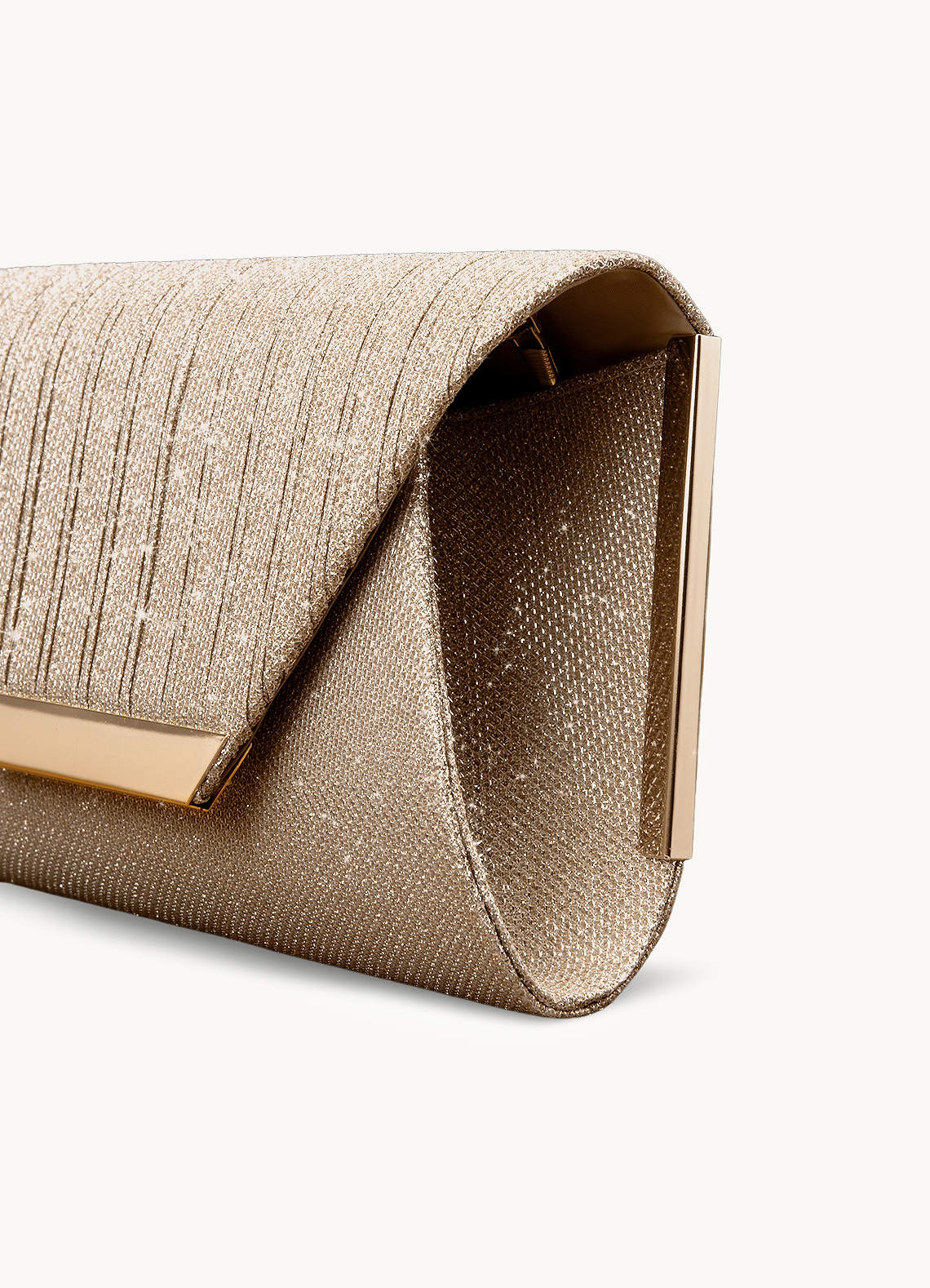 front Elegant Glitter Flap Clutch