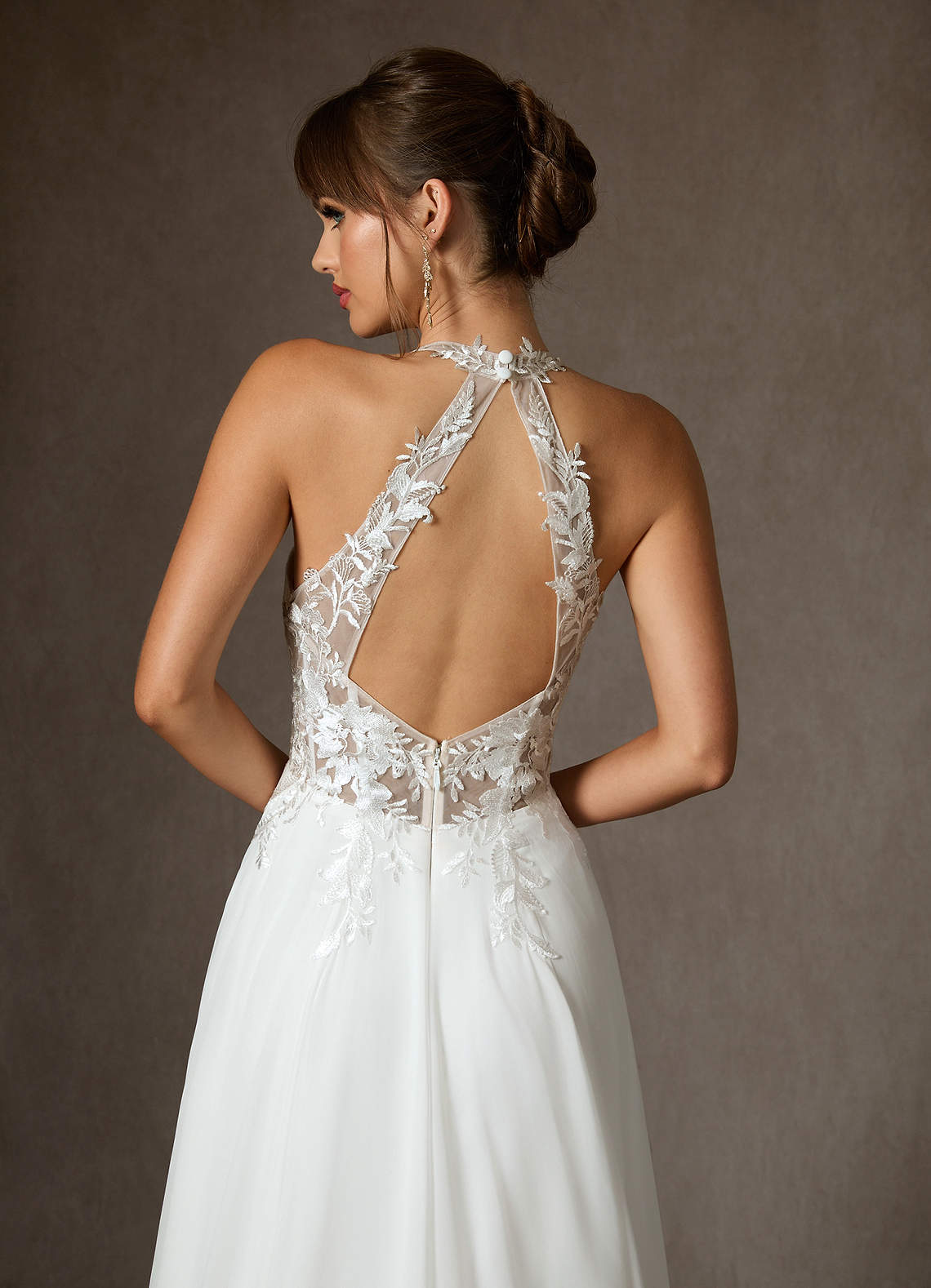 Azazie Sonia Hochzeitskleider A-Linie Spitze Kleid Diamantweiß Champagner image6