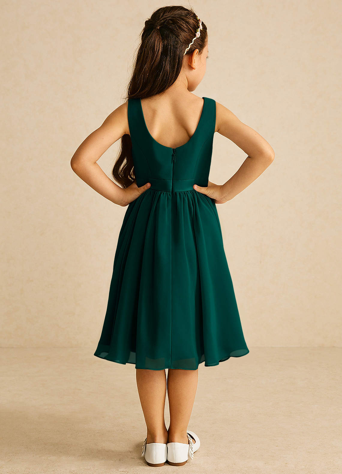Azazie Ari Pine A-Line Sleeveless Chiffon Dress | Azazie