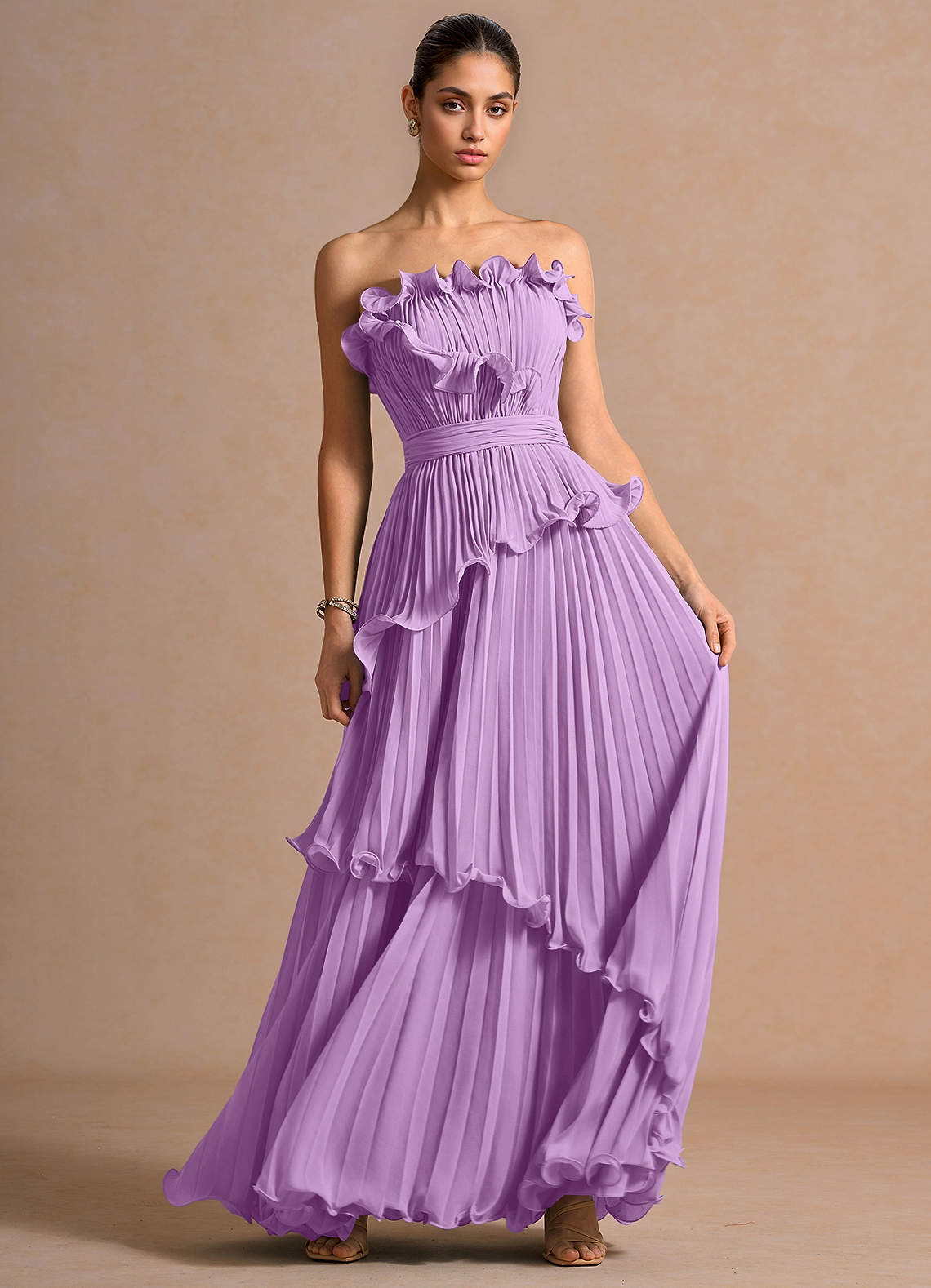 Marieline Frosted Lilac Maxi Dress | Azazie