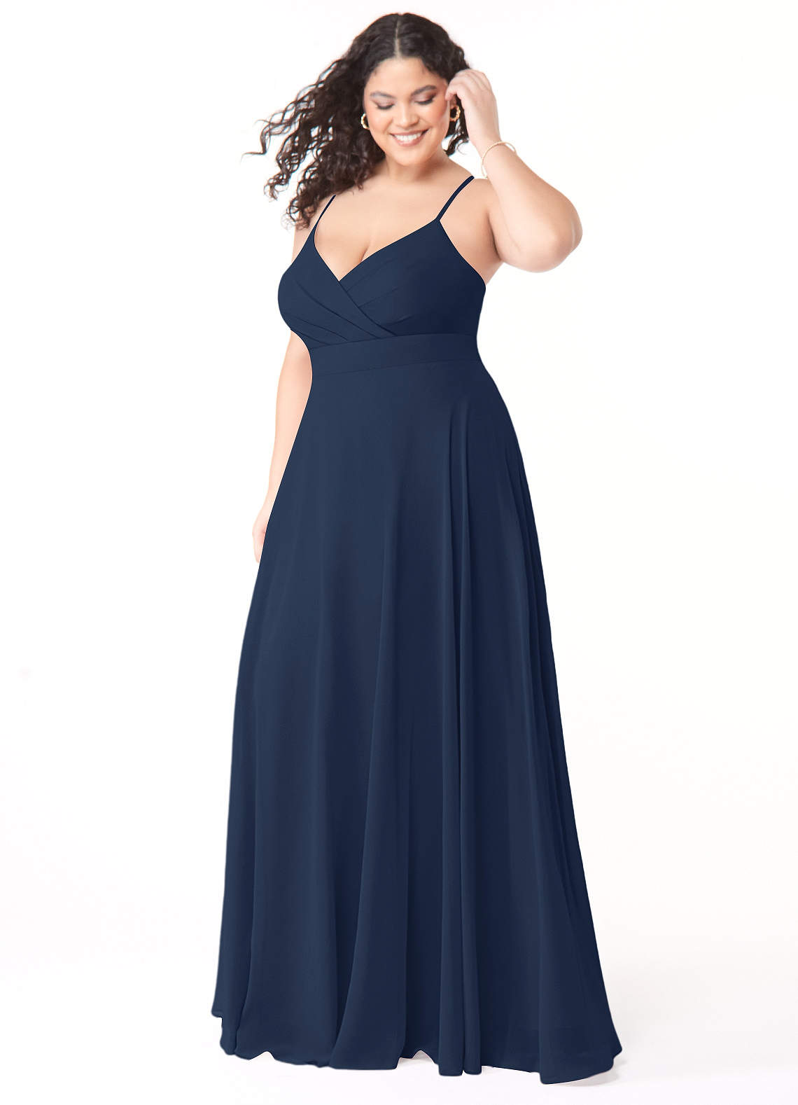 Azazie evalin bridesmaid dress in dark navy