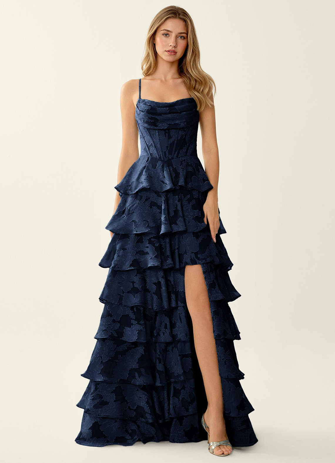 strapless open back dress Siaoryne LP0829 Satin A Line High Low Prom Dress Homecoming Gowns Form main image 0
