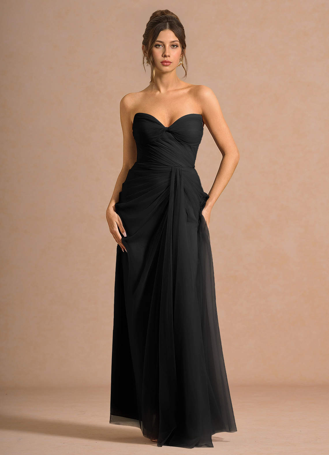 light blue dress with bow Light Blue A-line Strapless Satin Long Formal Dress with Bow Back