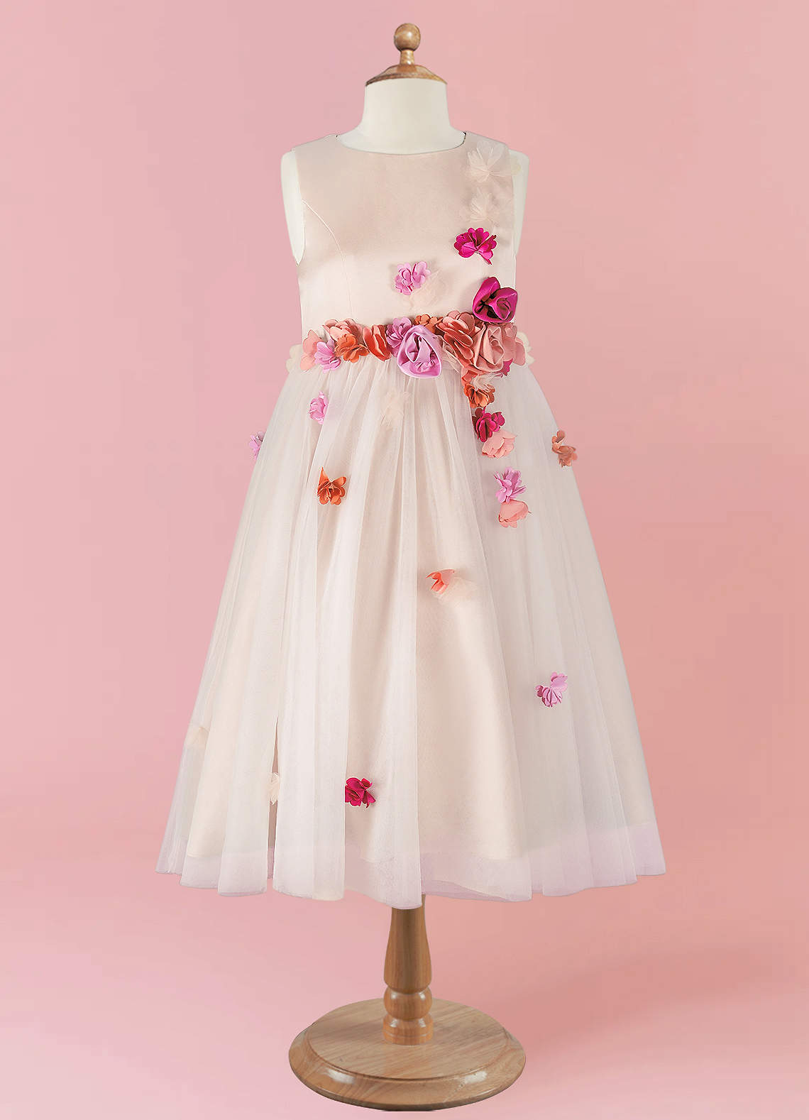 Barbie ♥ Azazie Flower Girl Dresses Floral Satin and Tulle A-line Dress image8