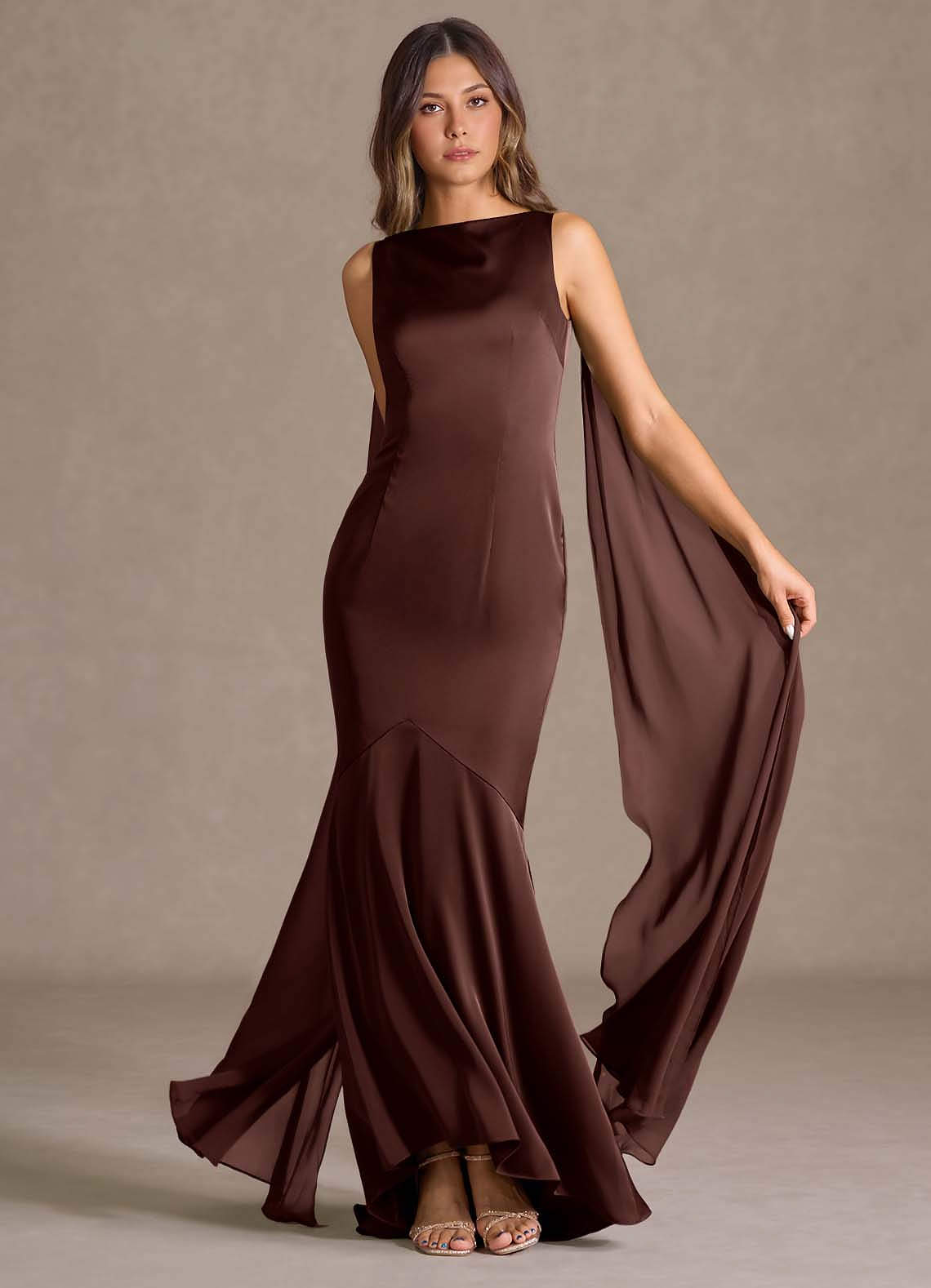 Azazie Floor-Length Maxi Dresses Mermaid Wedding Guest Formal Black Tie Dresses Bateau Mocha Coco Azazie Floor-Length Maxi Dresses Mermaid Wedding Guest Formal Black Tie Dresses Bateau Mocha Coco