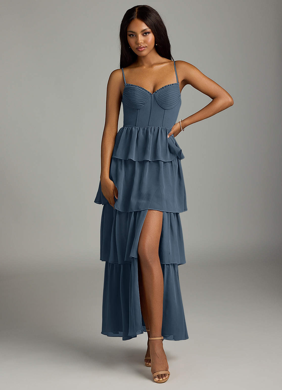 Azazie Kaiden Bridesmaid Dresses Neptune A-Line Sweetheart Neckline Chiffon Dress image1