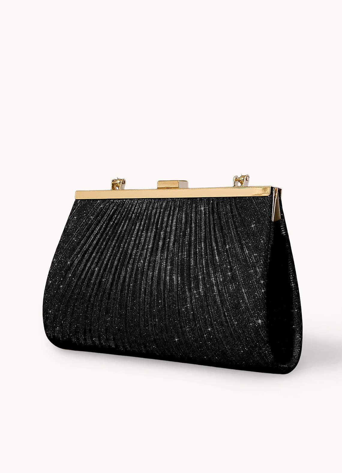 front Glitter Pleated Handbag