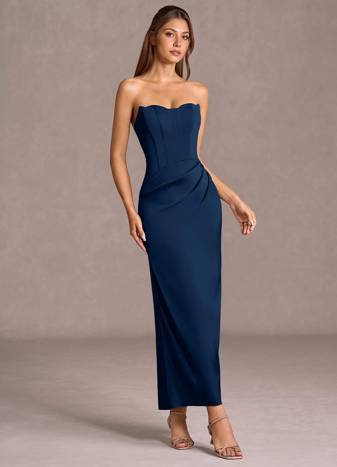 Lina Navy Maxi Dress | Azazie CA