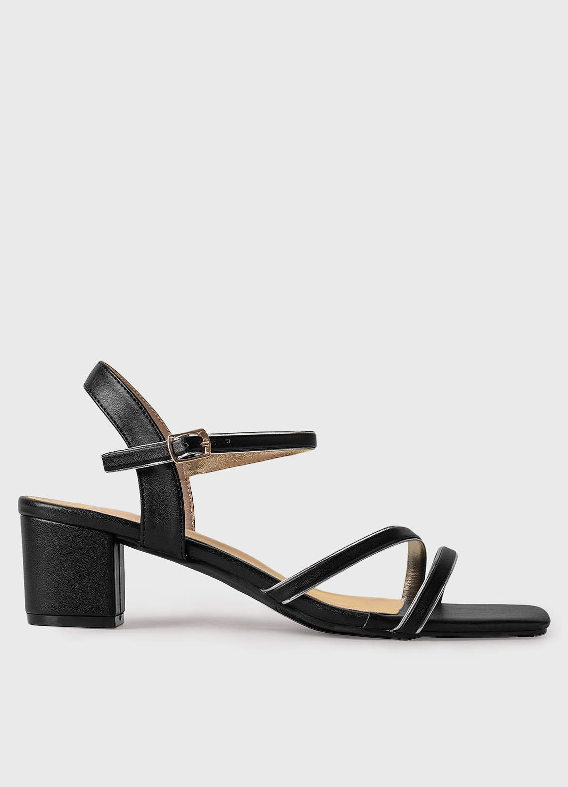 front Ankle Strap Medium Heel Sandals